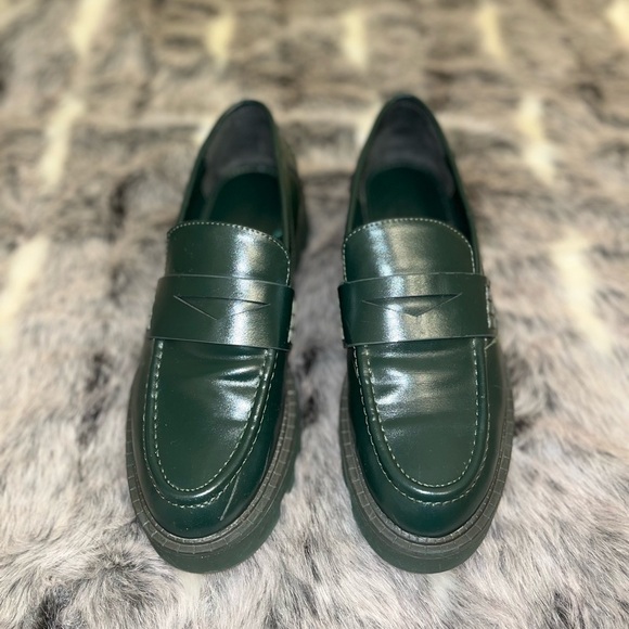 ZARA loafers shoes platform dark green in size 37 - Picture 3 of 14